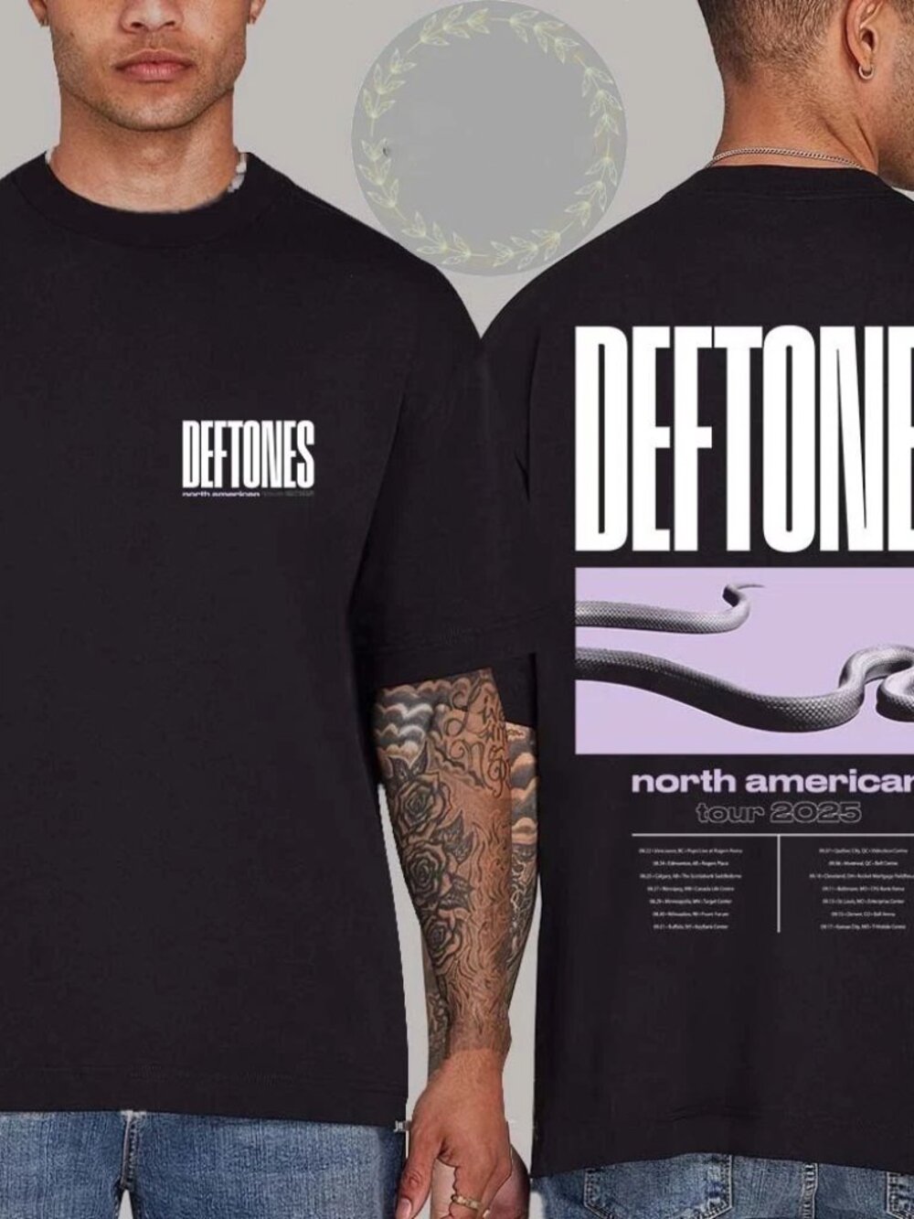 Deftones North American Tour August To September 2025 T-Shirt